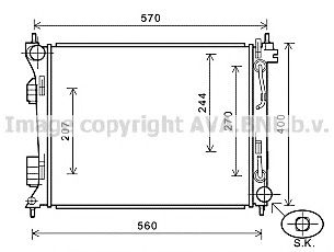 AVA QUALITY COOLING hy2270 -  Радиатор, охлаждение двигателя